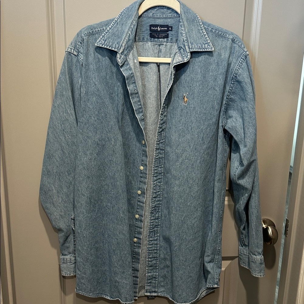 Vintage 90s denim Polo Ralph Lauren button down shirt